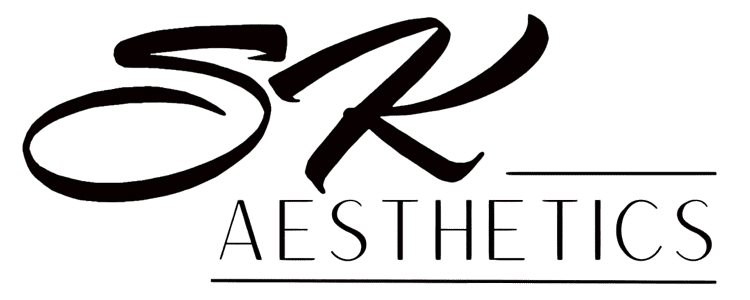 Logo of SK Aesthetics with elegant, stylized lettering in black.